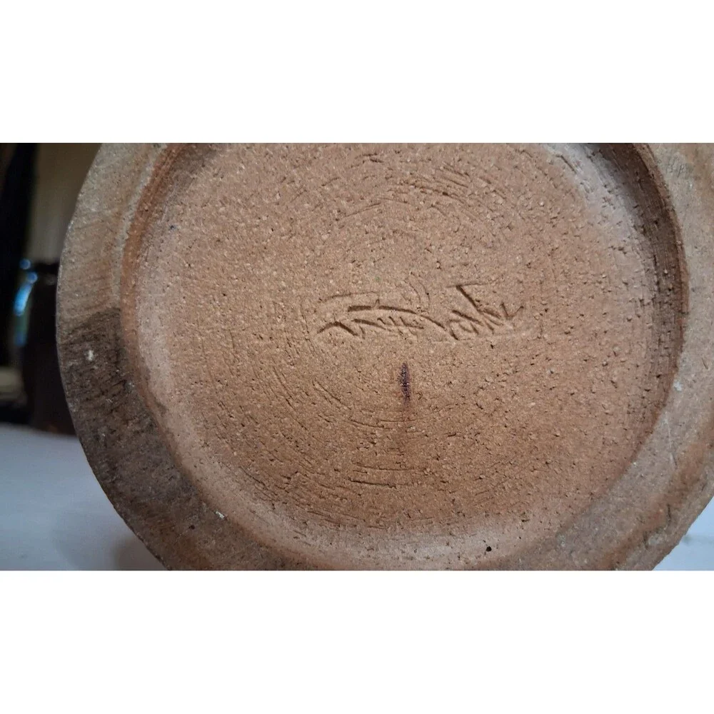 Vintage Japanese Studio Art Pottery Cylinder Ikebana Vase